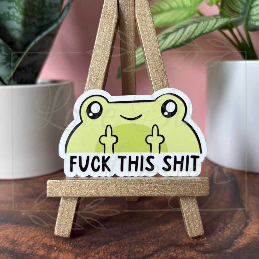 Funny Frog Sticker: Waterproof Vinyl Decal for Laptop, Water Bottle ...