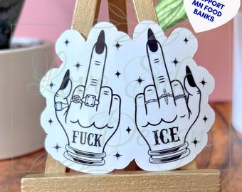 Fuck Ice Sticker: Tattooed Middle Fingers Design, Waterproof Vinyl Decal