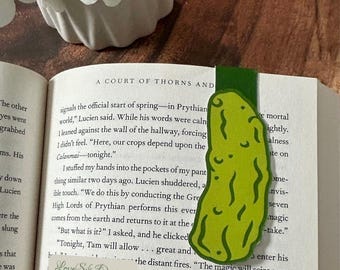 Dill Pickle Magnetic Bookmark: Laminated Book Lover Gift