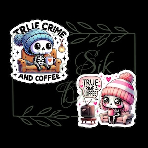 True Crime and Coffee Sticker: Waterproof Vinyl Decal