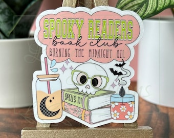 Spooky Readers Book Club Sticker: Bookish,  Waterproof Vinyl Decal