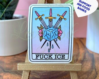 Fuck Ice Tarot Card Sticker: Waterproof Vinyl Decal