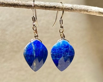 Lapis Lazuli Gold Earrings, 14K Gold Filled Earrings, Gift Ideas, Christmas Gift Ideas