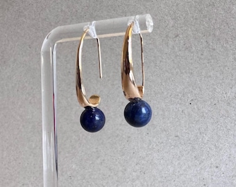 Lapis Lazuli Gold Earrings, Dangle Earrings, 18K Gold Plated Earrings, Gift Ideas, Gifts for her,  Lapis Lazuli Jewellery, Gift for mum