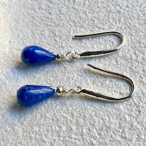 Lapis Lazuli Earrings | Sterling Silver Earrings | Dangle Earrings | Gift for her | Birthday gift | Teardrop Earrings | Christmas Gift Ideas
