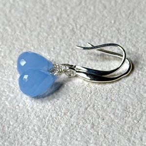 Blue Chalcedony Drop Earrings: Sterling Silver & 14K Gold Filled