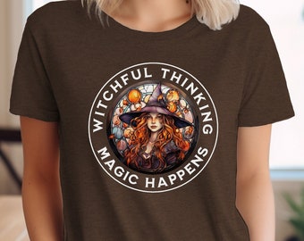 Witch t-shirt Magical Halloween Gift Witchful Thinking tee perfect Halloween Gift witch Shirt Magic Happens t-shirt Witch Halloween t-shirt