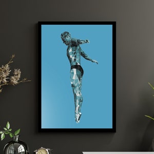 Modern Diver Minimalist Design Excitement of Perfect Dive Poster Matte Diving Team Art College Diving Poster High School Senior Night Gift
