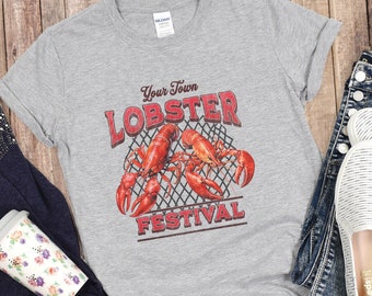 Benutzerdefinierte Hummer Festival Soft Style T-Shirt Küsten T-Shirt Schalentiere Meerestiere Liebhaber Geschenk Süß Sommer Garten Shirt Feinschmecker T-Shirt