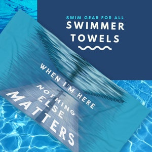 Premium Competitive Swimmer Beach Towel Swim Club Towel Swim Team Towel High School Swim Middle School College Swim Unique Design Gift Swim