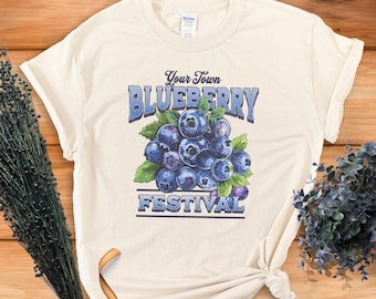 Benutzerdefinierte Blaubeere Festival Soft Style T-Shirt Botanisches T-Shirt Cottagecore Obst-Liebhaber-Geschenk Netter Sommer Garten Shirt Feinschmecker-T-Shirt Geschenk