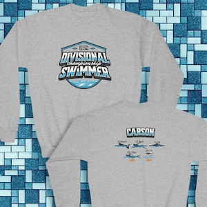 Jovem personalizado divisional campeonato natação moletom presente para nadador competitivo camisa do clube aquático equipe de natação camisa personalizada