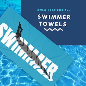 Swimmer Take Your Mark GO Beach Towel Swim Team Towel Luxury Unique Swim Beach Towel Large Swim Towel Gift Swimmer Senior Night Swim Gift