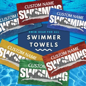 Swimming Custom Beach Towel Swim Team Towel Make A Splash Gift for Swimmer Colorful Personalized Towel Swim Coach Swim Team Aquatics Club