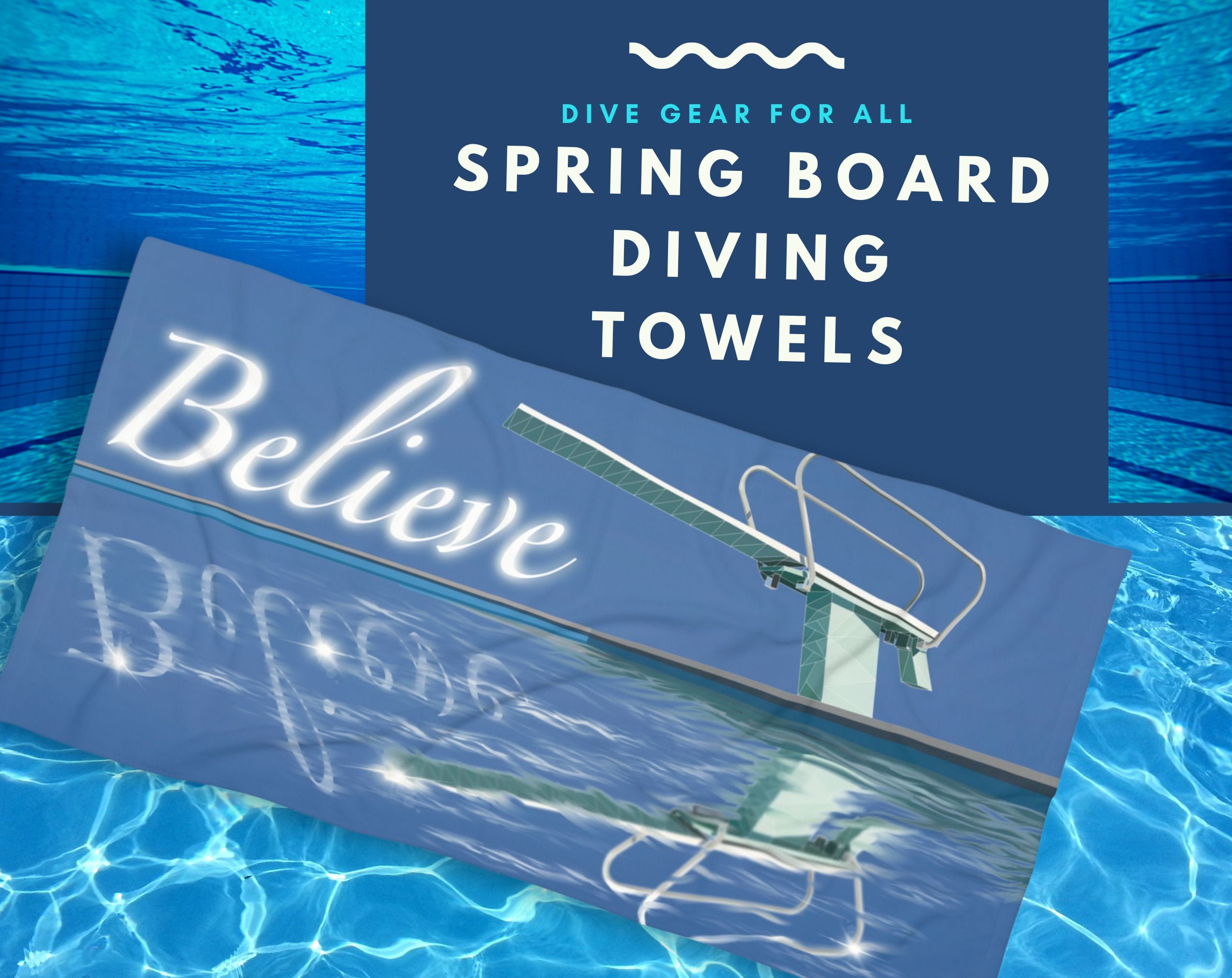 Diving Board Luxury Towel Diver Beach Towel Large Diving Towel Inspiring Diver Towel Team High