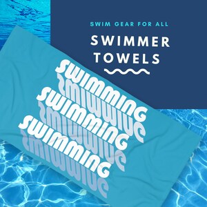 Retro Swimming Large Beach Towel Swim Team Luxury Towel Swimmer Retro Towel Club Swim College Team Towel High School Swim Middle School