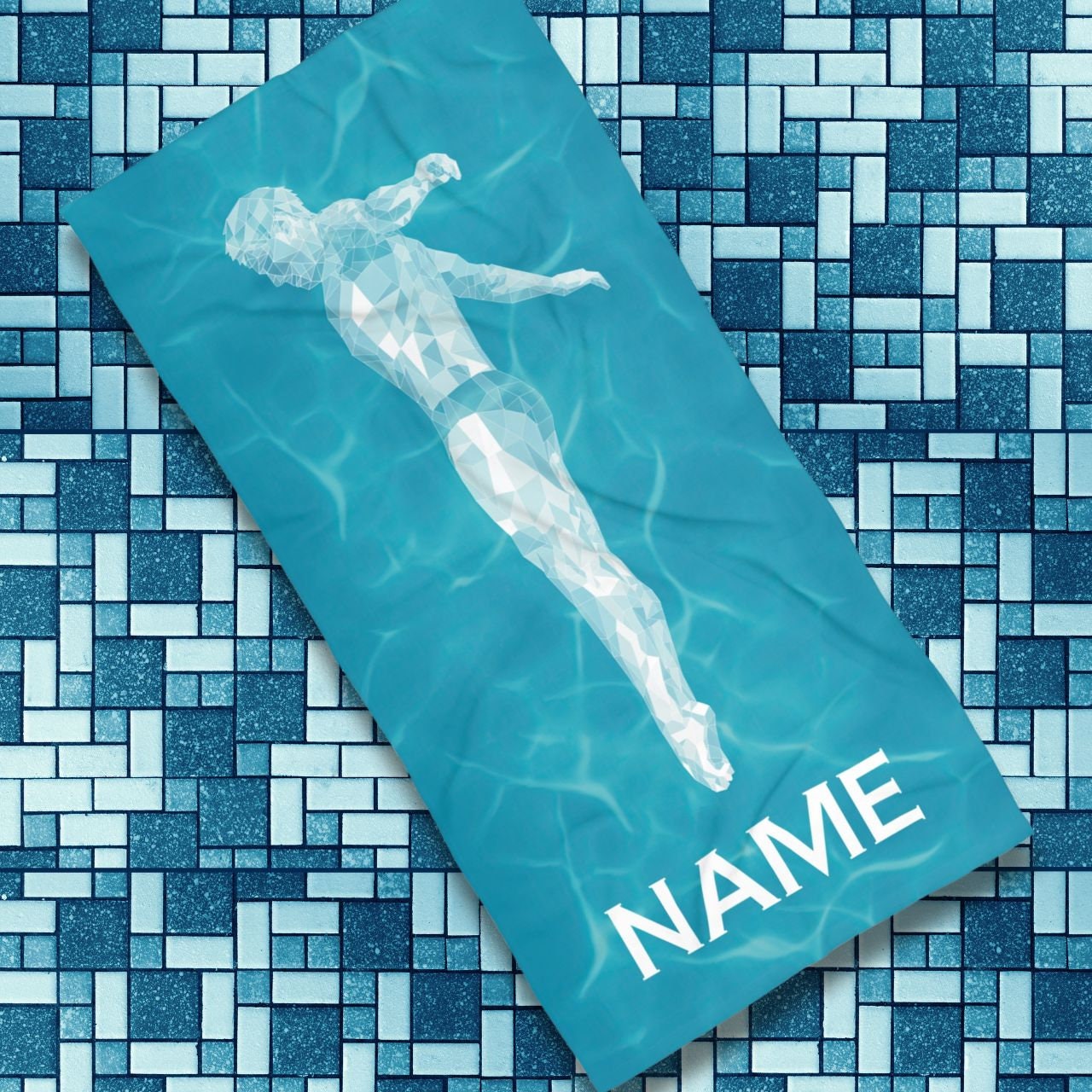 Custom Diver Towel Abstract Custom Diving Team Towel Modern Luxury Beach Towel Diver Gift Team