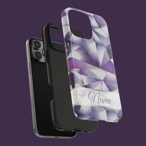 Custom Modern Abstract Phone Case Abstract Tough Personalized Phone Case Modern Crystal Durable Cell Abstract Purple Phone case