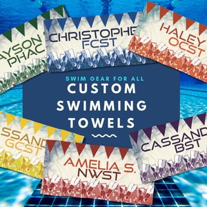 Personalized Swim Team Beach Towel Swimmer Gift Luxury Towel Swimmer Gift Coach Swimming Towel Custom Swimmer Towel Reward Senior Night Gift