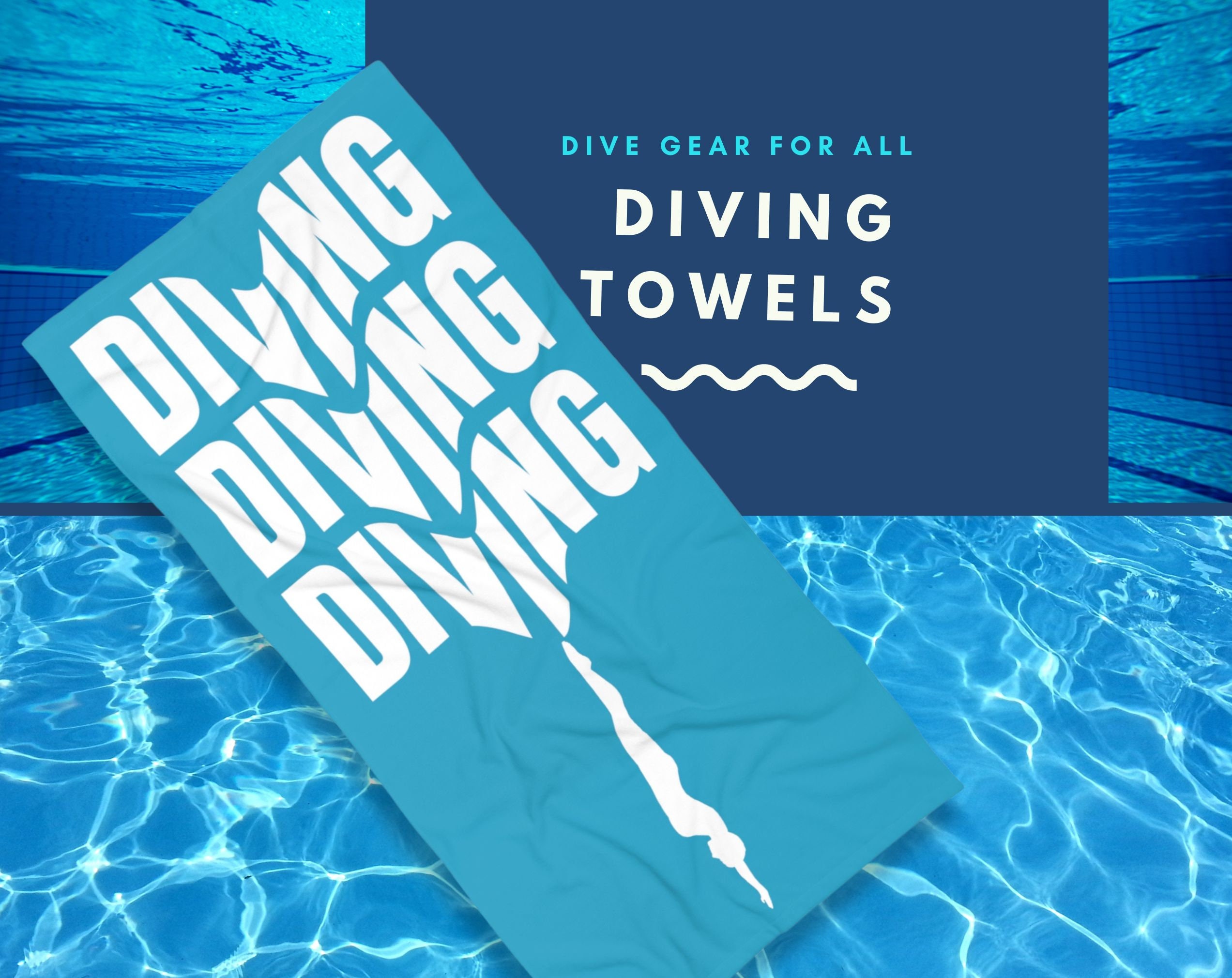 Diver Beach Towel Luxury Diving Large Towel Diver Gift Club Diving Towel Team Diver Towel High