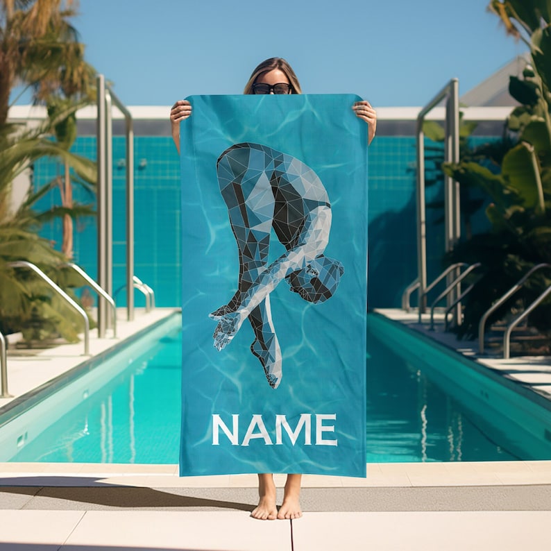 Luxury Diver Aquatic Custom Beach Towel Custom Diving Team Towel Luxury