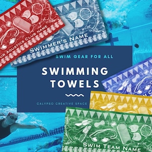 Custom Swim Team Beach Towel Swimmer Gift Luxury Towel Swimmer Gift Coach Swimming Towel Personalized Swimmer Towel Reward Senior Night Gift