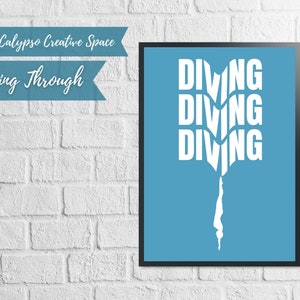 Minimalist Diving Print Perfect Dive Poster Gift Diving Team Aquatics Office Print Diving Room Poster Modern Diving Poster Competitive Diver