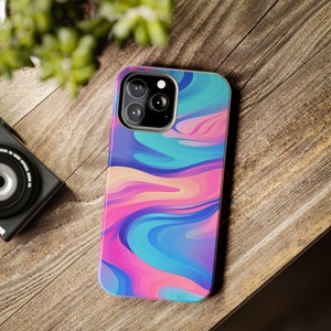 Cotton Candy Waves iPhone Case: Whimsical Charm for Your Device, Compatible With iPhone 14, 13, 12, 11, X, And More
