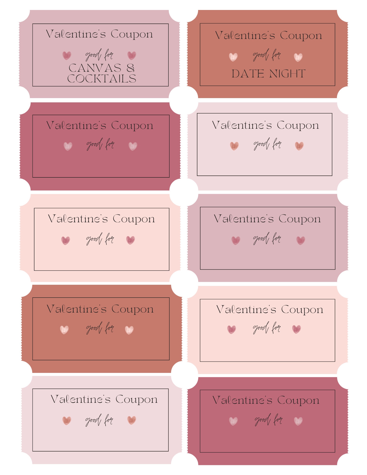 Couple Coupon Book (digital File) - Etsy