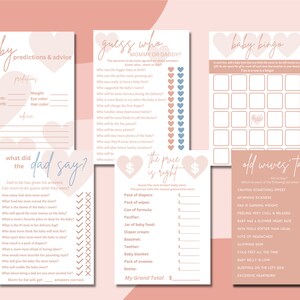 Pink Baby Shower Games, Baby Shower Games Bundle, Baby Shower Games Girl, Printable Baby Shower Games, Pink Shower, Baby Girl Games