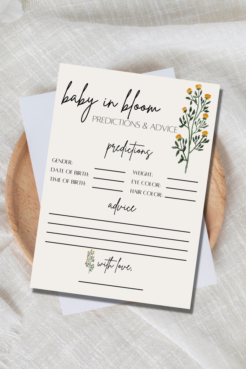 Baby in Bloom Baby Shower Game Bundle, Wild Flower Baby Shower Games