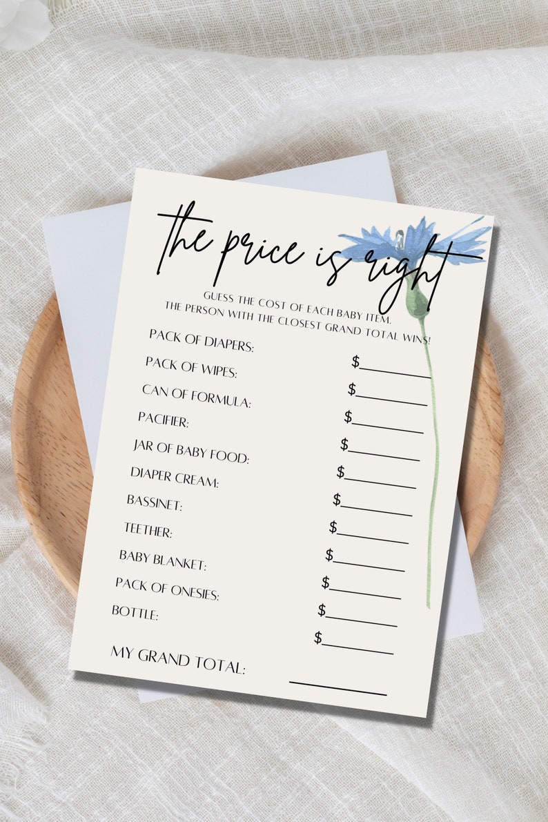 Baby in Bloom Baby Shower Game Bundle, Wild Flower Baby Shower Games