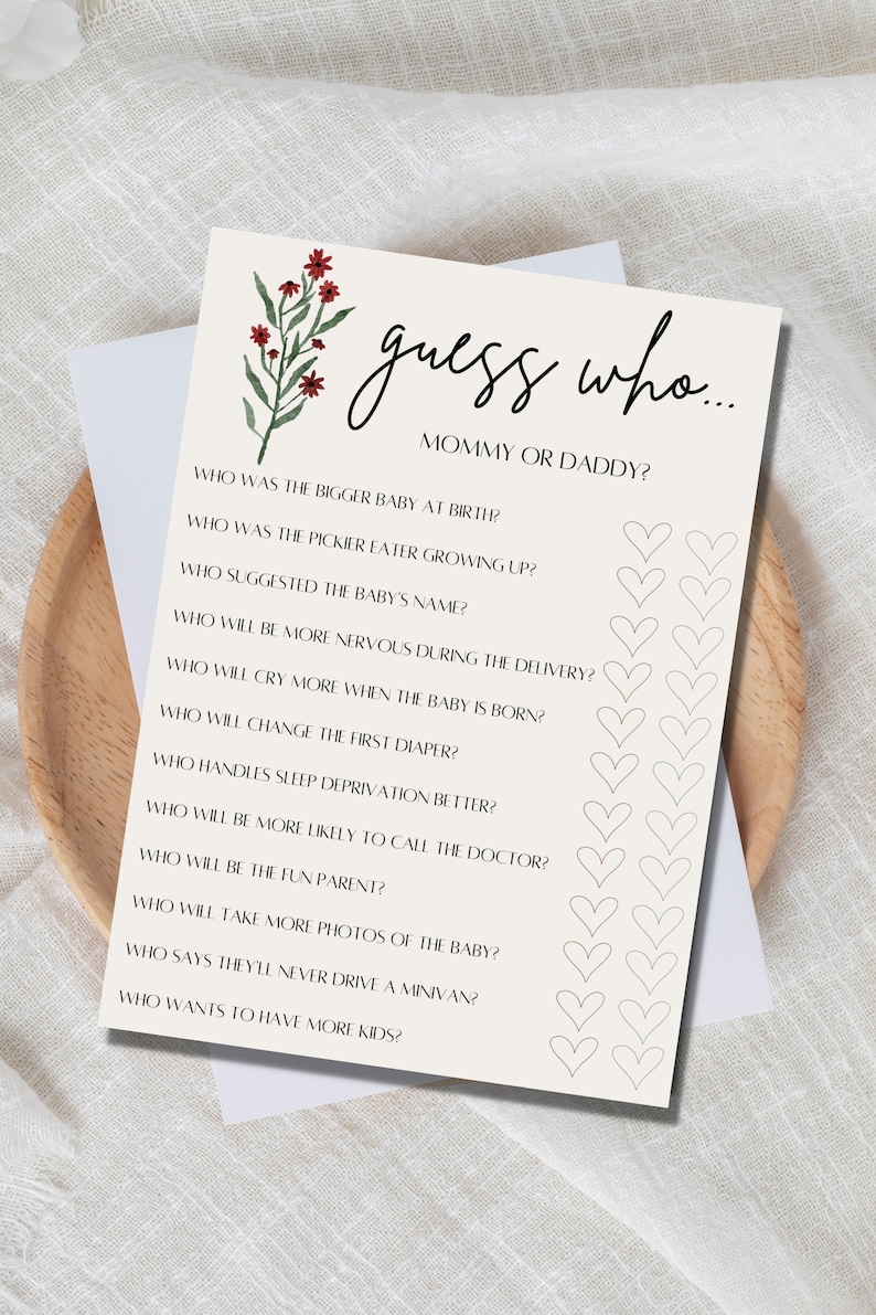 Baby in Bloom Baby Shower Game Bundle, Wild Flower Baby Shower Games