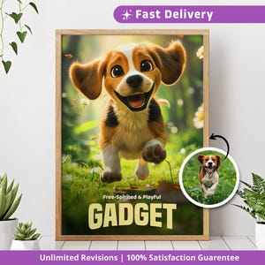 Custom Pet Cartoon Portrait, Digital Pet Wall Art, Dog & Cat Illustration, Personalized Pet Owner Gift, Printable Unique Animal Lover Gift