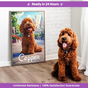 Retrato de mascota personalizado, arte mural digital, ilustración de perro y gato, regalo personalizado para dueños de mascotas, regalo imprimible único para amantes de los animales.