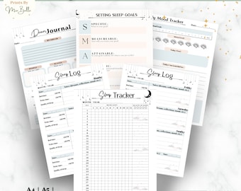 Sleep Tracker | Sleep Tracker Printable | Dream Journal | Mood Tracker | Weekly Sleep Log | Sleep Diary