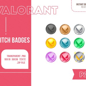 VALORANT Twitch Sub/Bit Badges (Twitch) | Stream Badges | Twitch Graphics