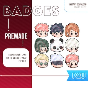 CUTE ANIME Twitch Sub/Bit Badges (Twitch) | Stream Badges | Twitch Graphics