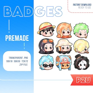 CUTE ANIME Twitch Sub/Bit Badges (Twitch) | Stream Badges | Twitch Graphics