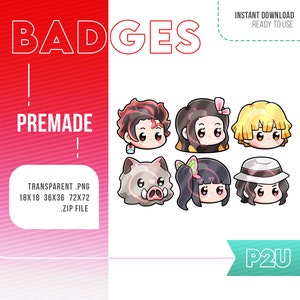 CUTE ANIME Twitch Sub/Bit Badges (Twitch) | Stream Badges | Twitch Graphics