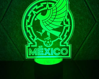 Meksykańskie oświetlenie nocne do piłki nożnej: lampa LED El Tri Soccer, Y Si Si, Vamos!