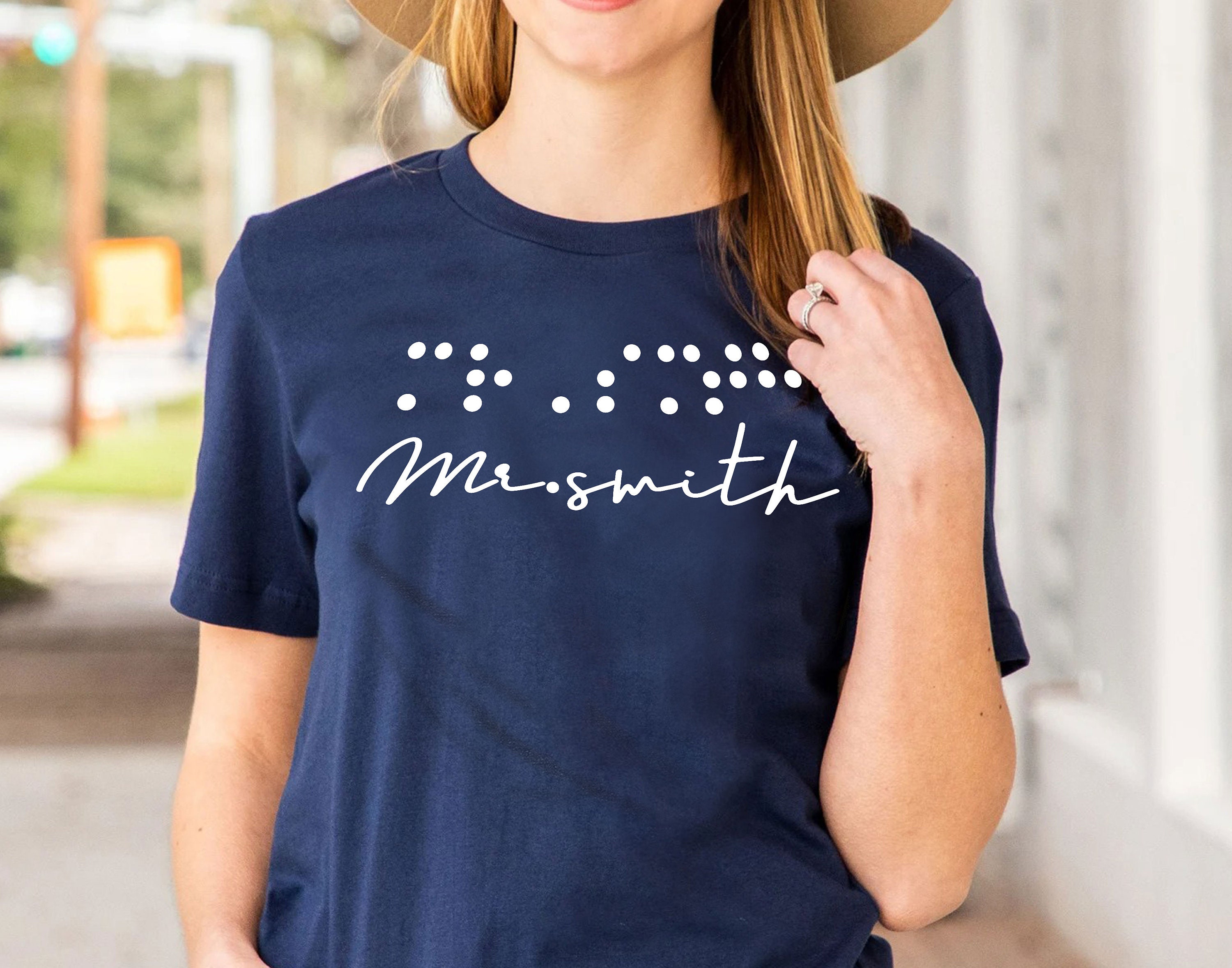 Custom Name With Braille Shirt Braille Teacher Shirt TVI Etsy Canada