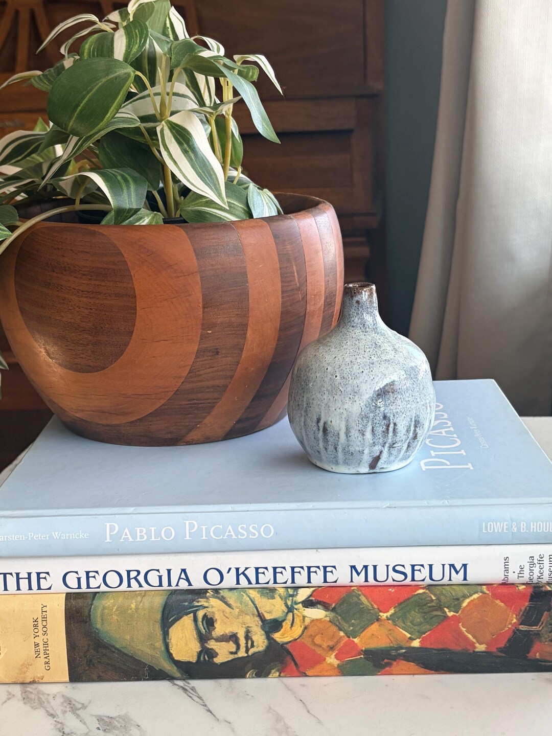 Small Studio Pottery Hand Thrown Vase, Blue and White, Weed Pot - Etsy
