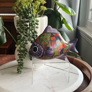 Poisson poterie mexicaine peint à la main