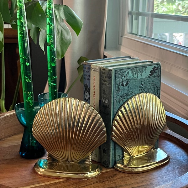 Brass Shell Bookends Etsy