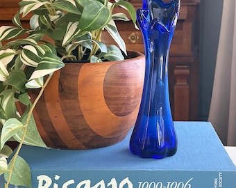 Vaso importado Five Finger Ribbed Swinging, azul