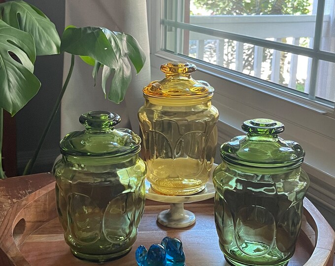 LE Smith Glass Canister/apothecary Jar Etsy