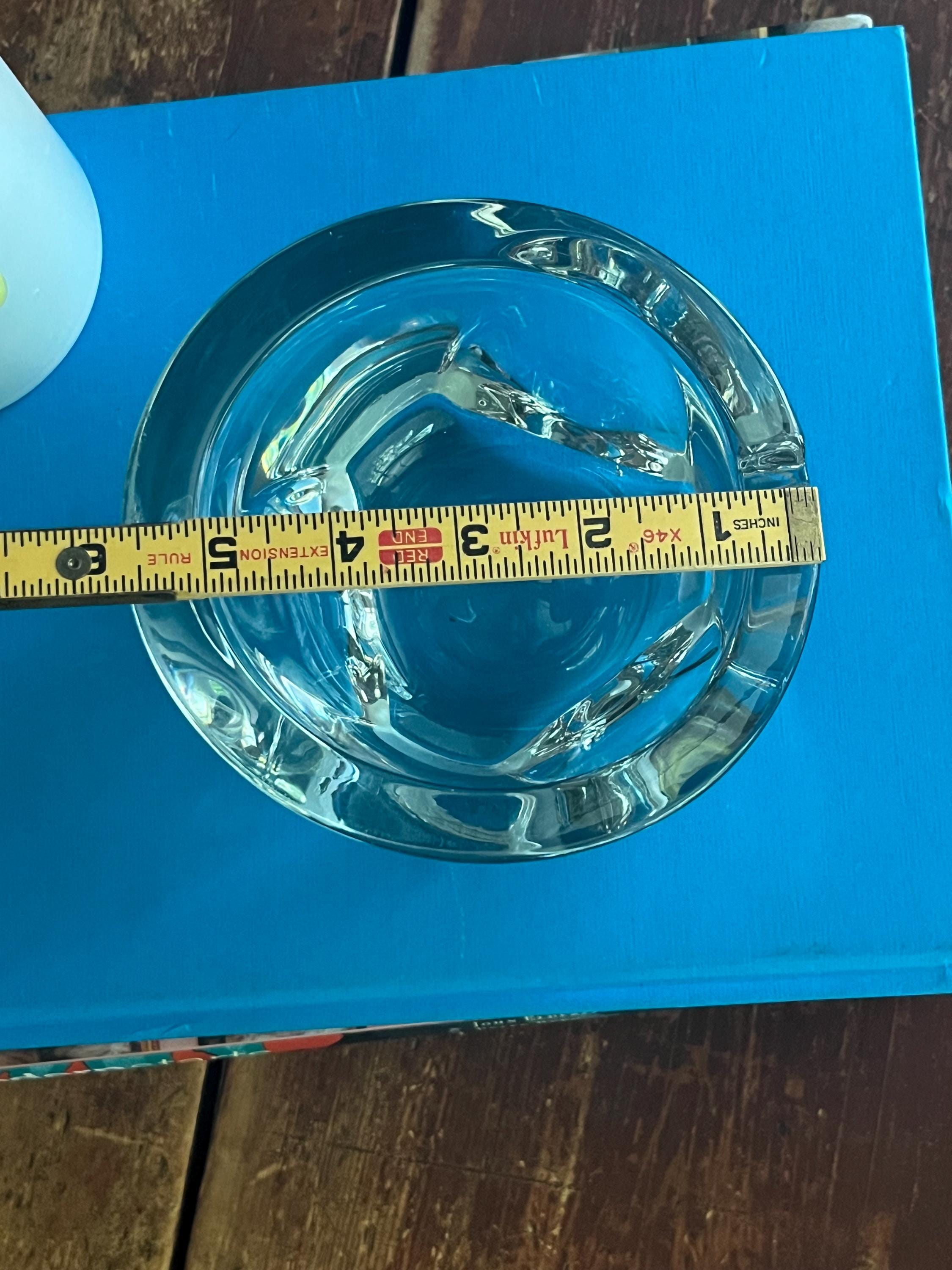 Viking Glass Curved Diamond Based 5.5 Inch Ashtray in Crystal