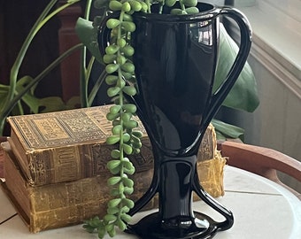 Fostoria Tut Schwarze Zwei Henkel Vase