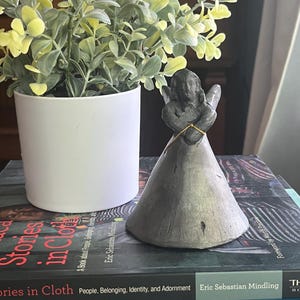 Barro Negro, Oaxaca Mexico, Clay Ceramic Angel Bell, signed ML